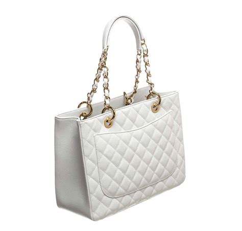 white Chanel grand shopper tote